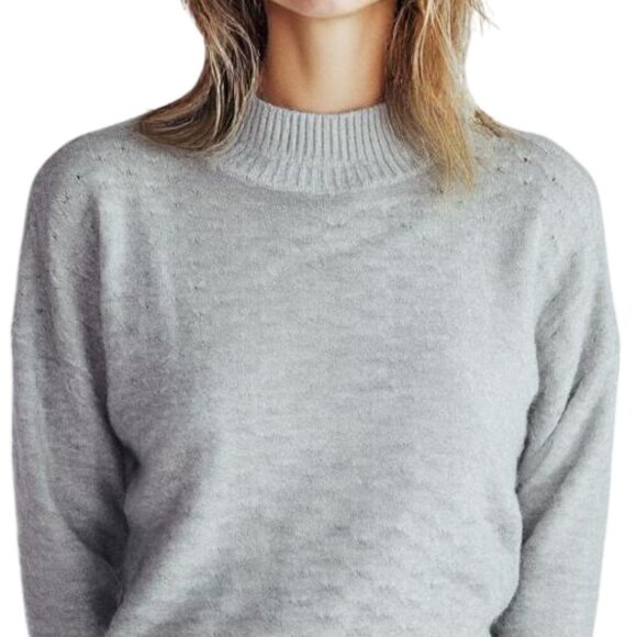 FAT FACE REBEKAH Long Line Jumper Sweater Light Gray Recycled Fabrics Sz 6 NWT - Picture 2 of 16